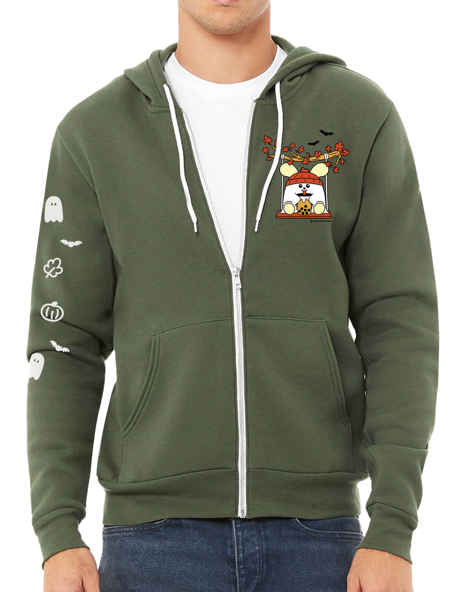 Autumn Boba Unisex Zip-up Hoodie