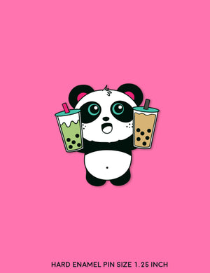 Double Boba Enamel Pin by Pandi the Panda