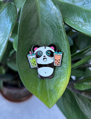 Double Boba Enamel Pin by Pandi the Panda