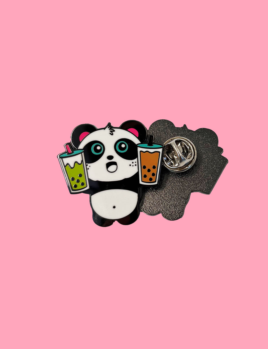 Double Boba Enamel Pin by Pandi the Panda